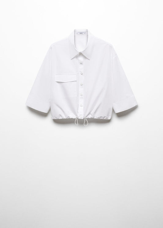 Adjustable hem cotton shirt