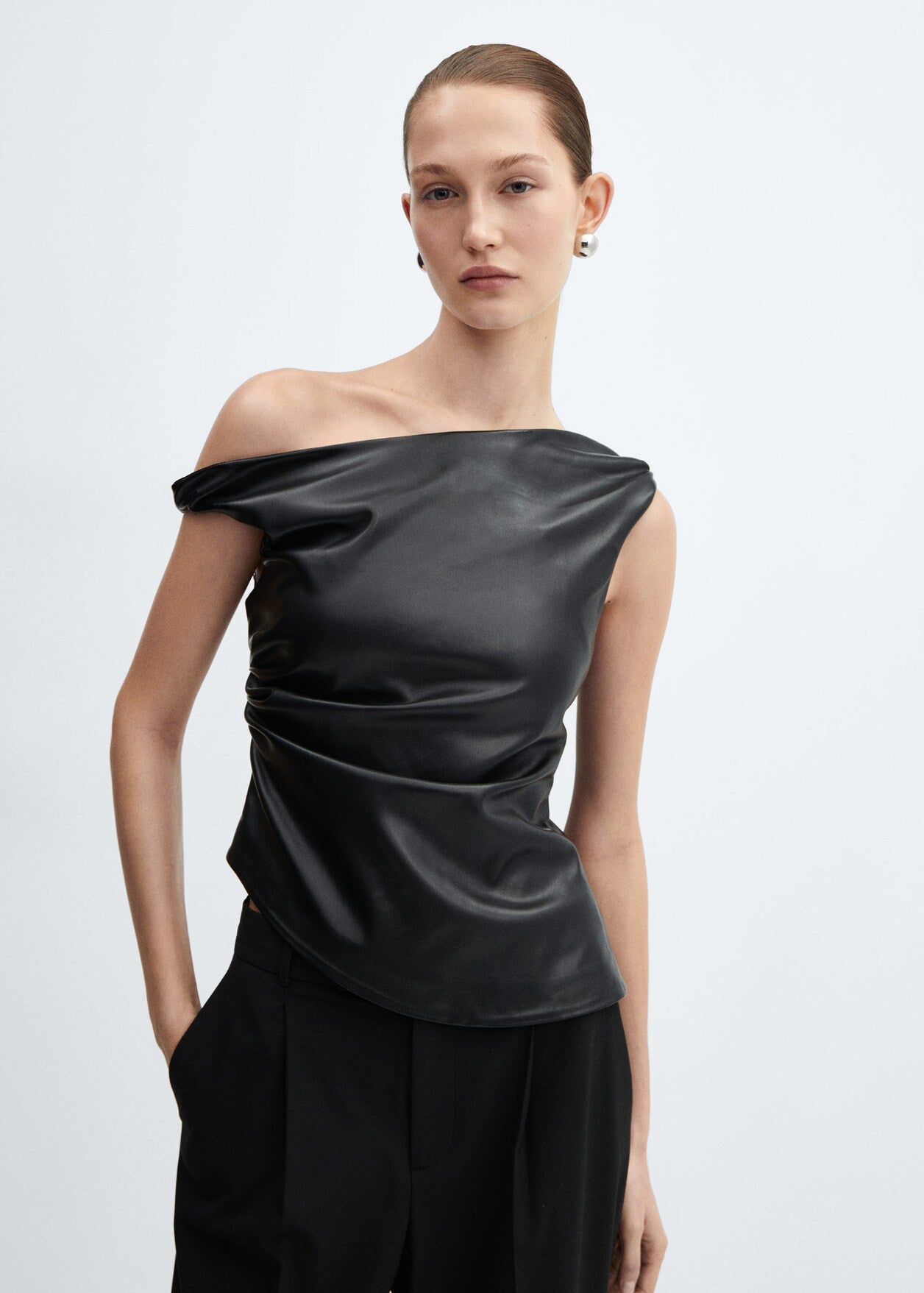 Leather-effect top