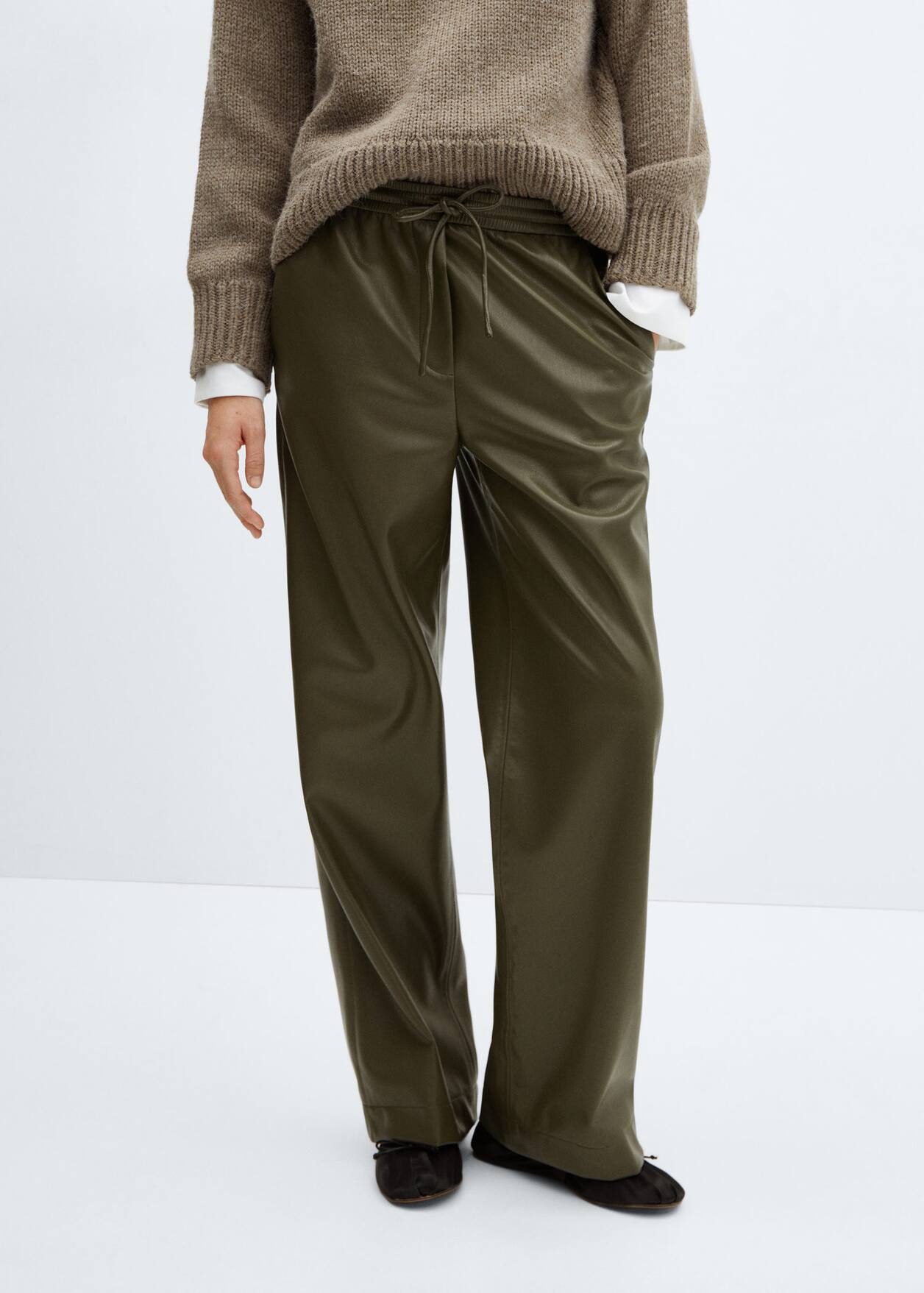 Leather-effect trousers