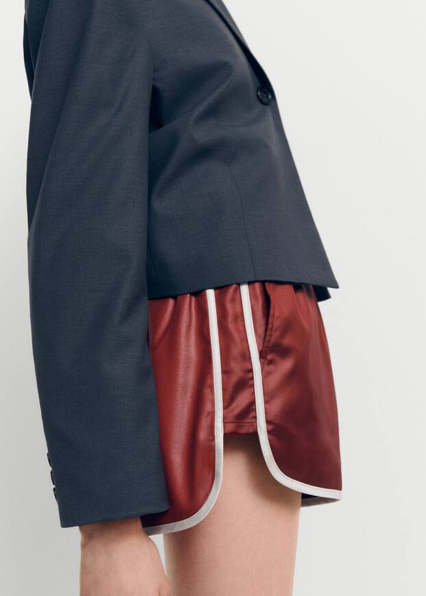 Satin shorts with elastic waist