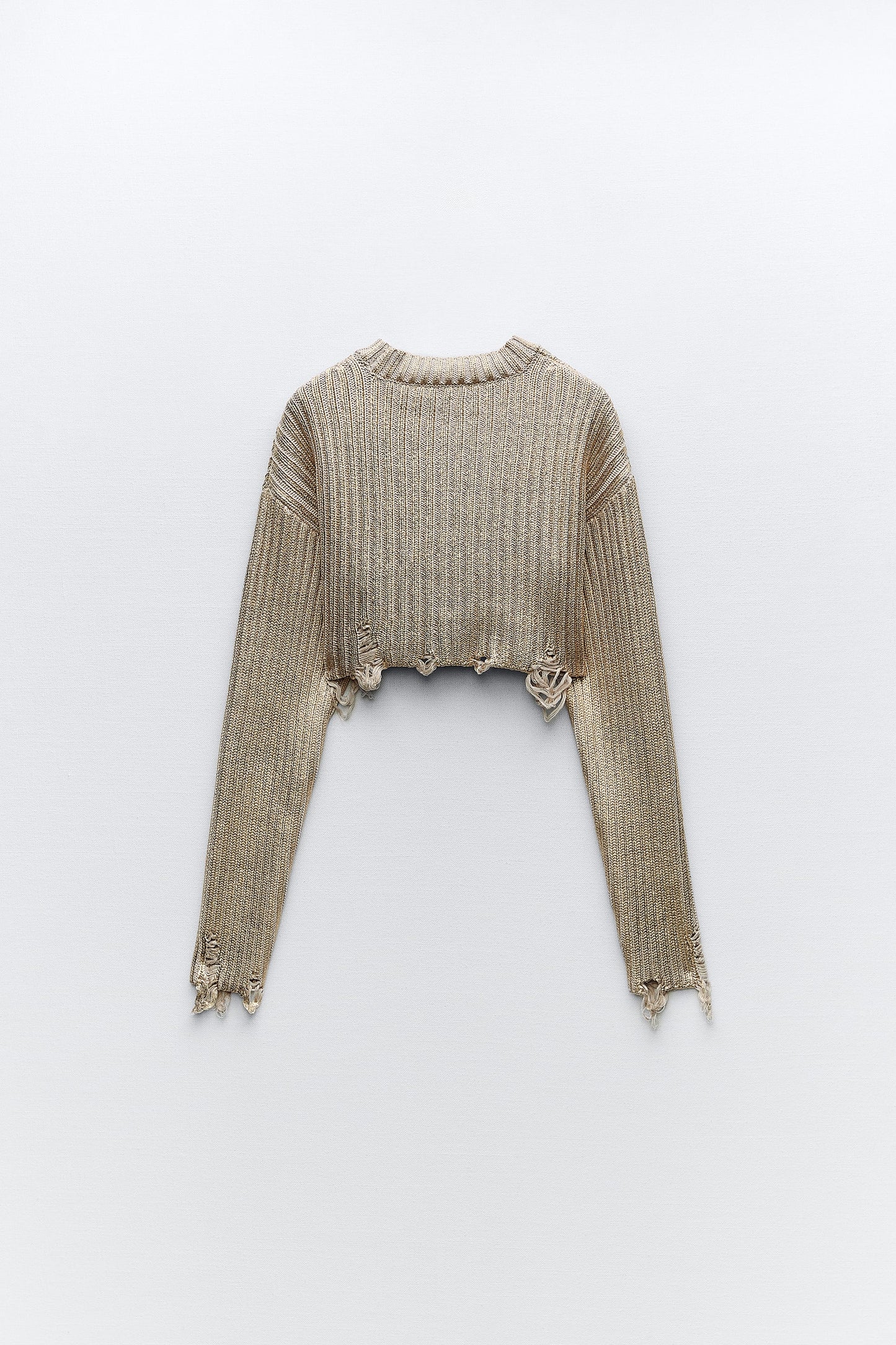 Foil knit cropped sweater