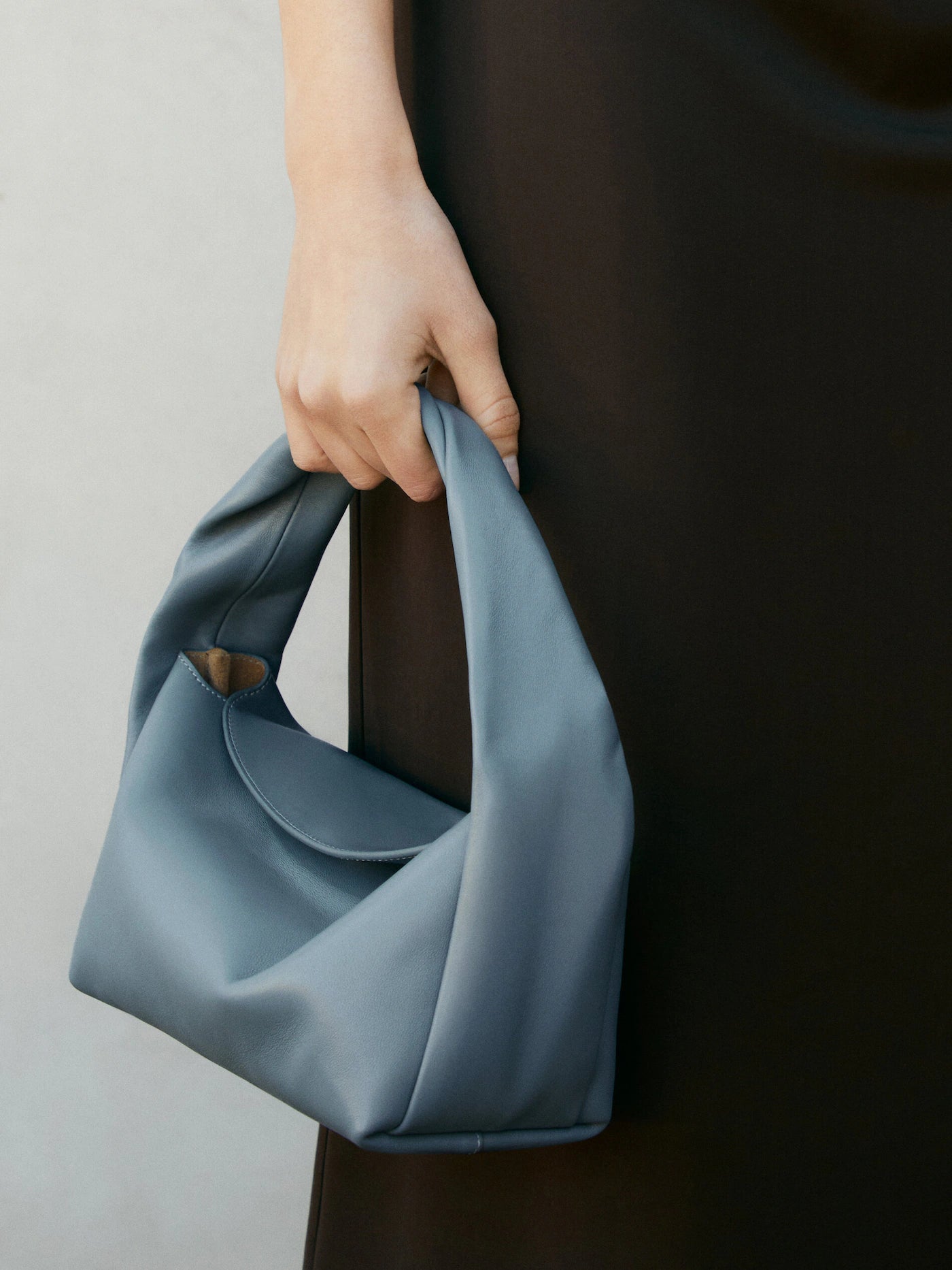 Nappa leather croissant bag