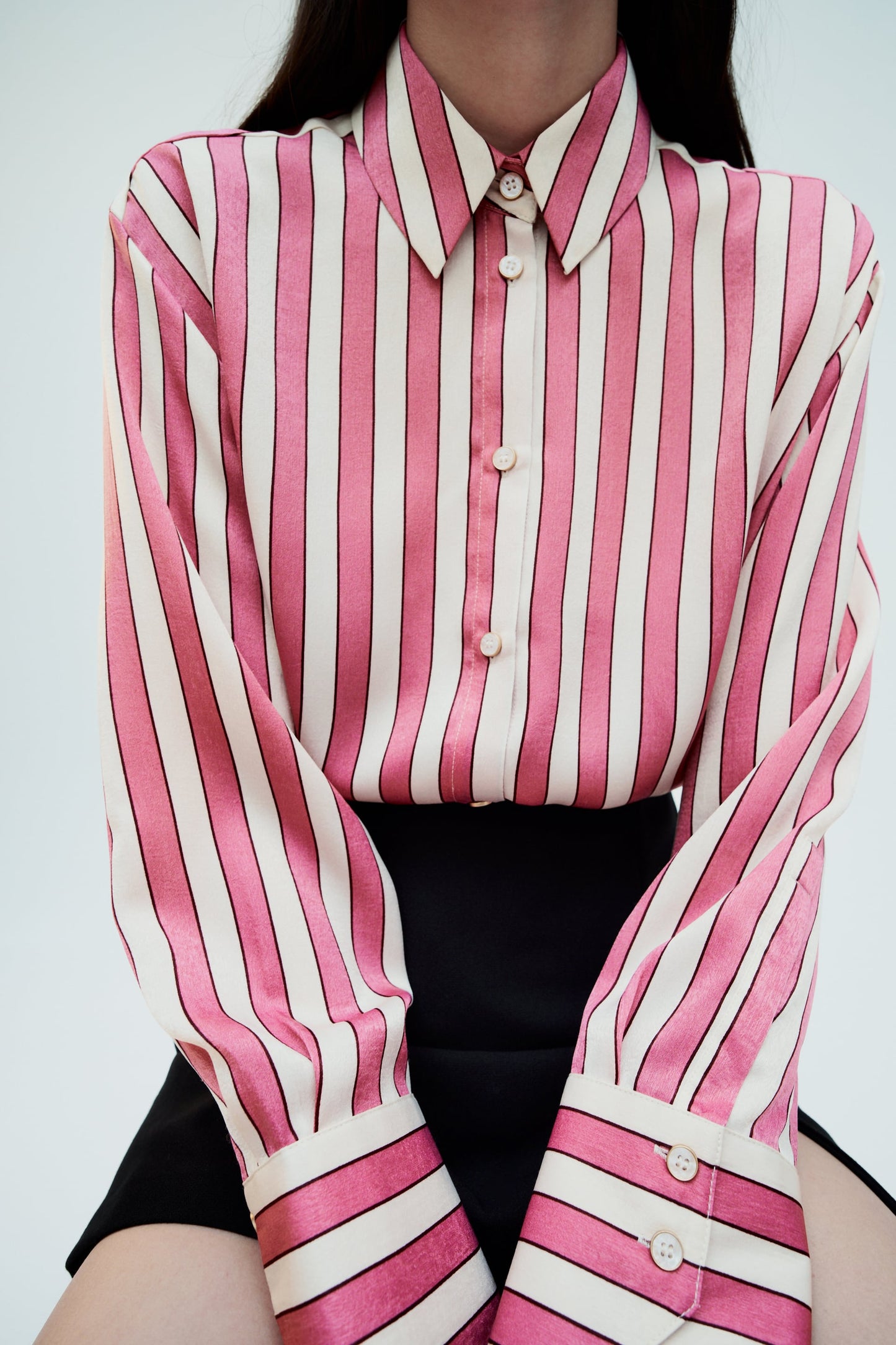 Striped satin shirt