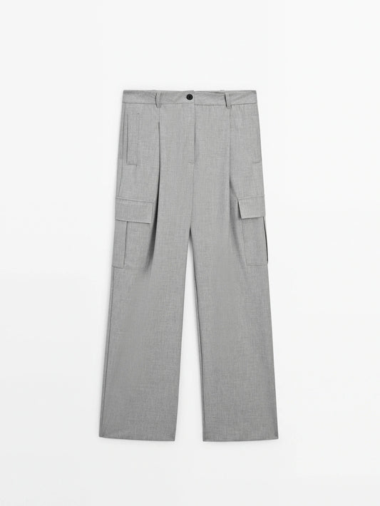 Darted cargo trousers
