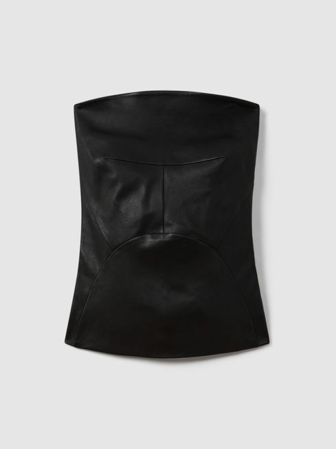 Strapless leather top