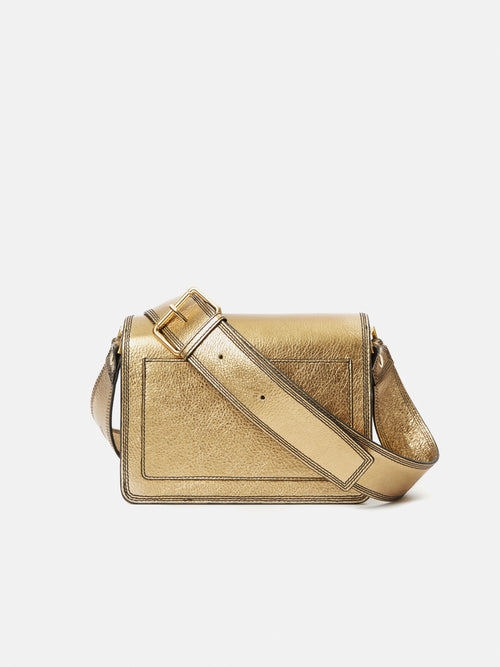 Leather gold crossbody bag