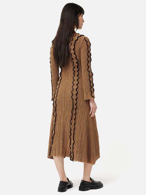 Scallop trim knitted dress