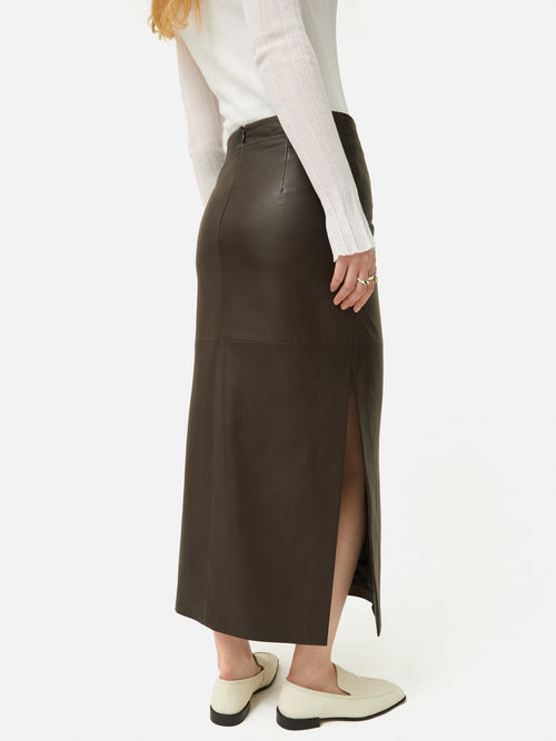 Leather maxi skirt