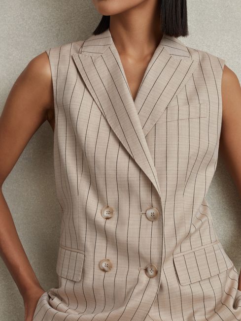Striped double breasted waistcoat