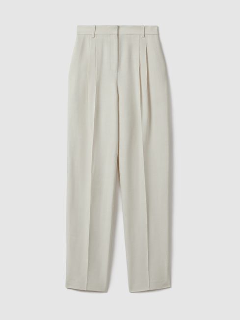 Textured tapered suit trousers