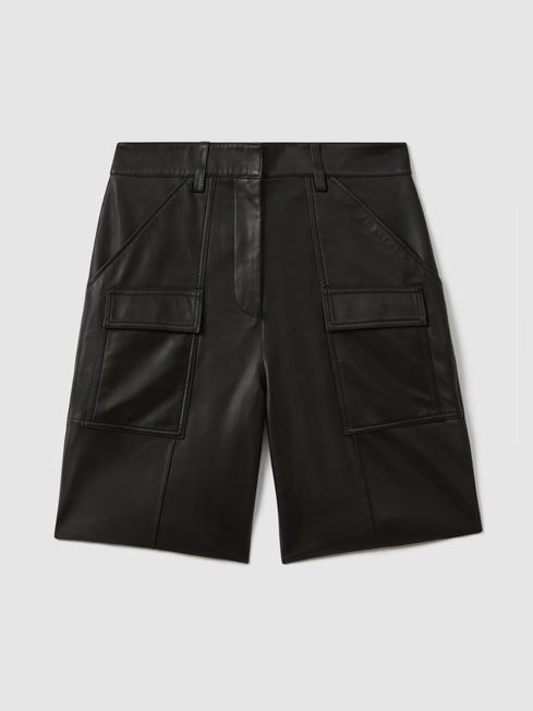 Leather Cargo Shorts