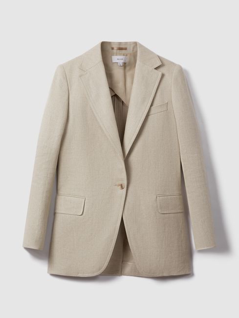 Linen single breasted suit blazer