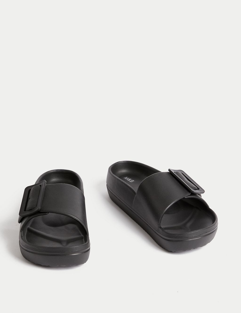 Buckle flatform slider sandals