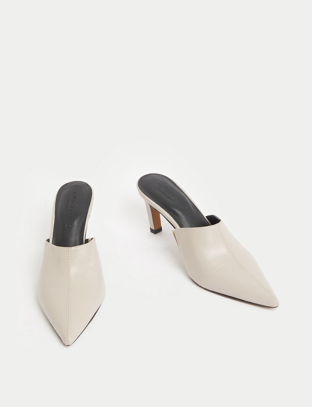 Leather pointed mules