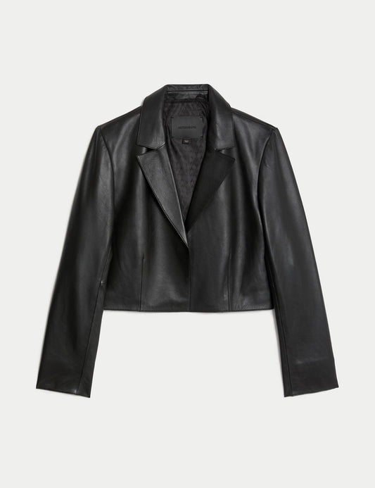 Leather cropped blazer