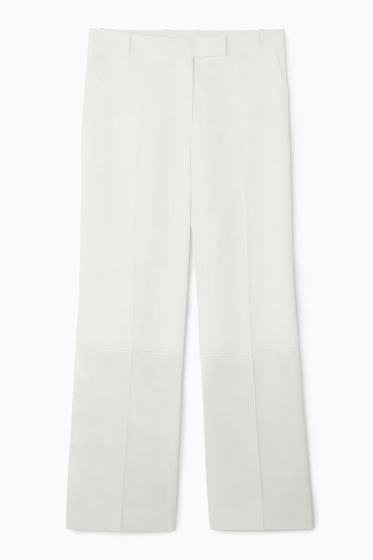 Satin panelled wide-leg trousers