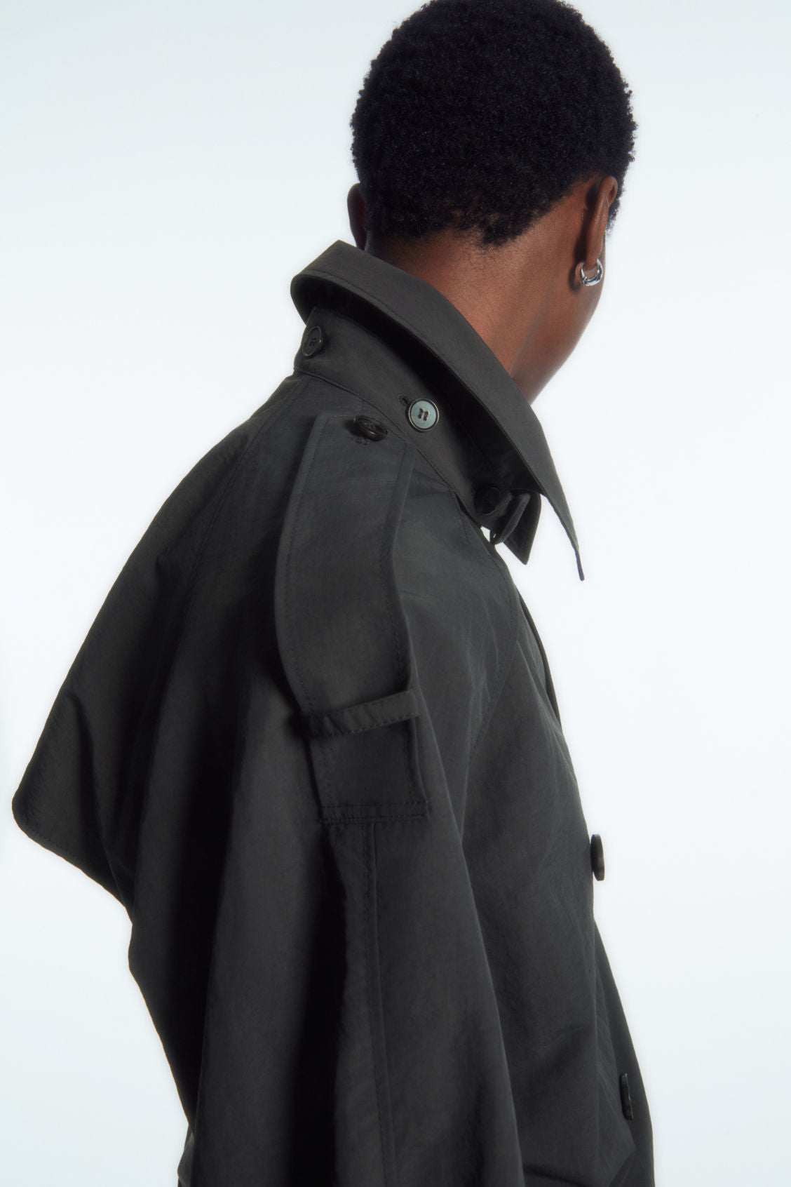 Convertible nylon trench coat
