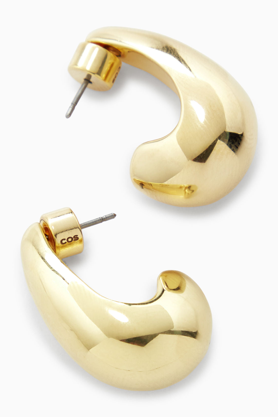 Chunky curved teardrop earrings