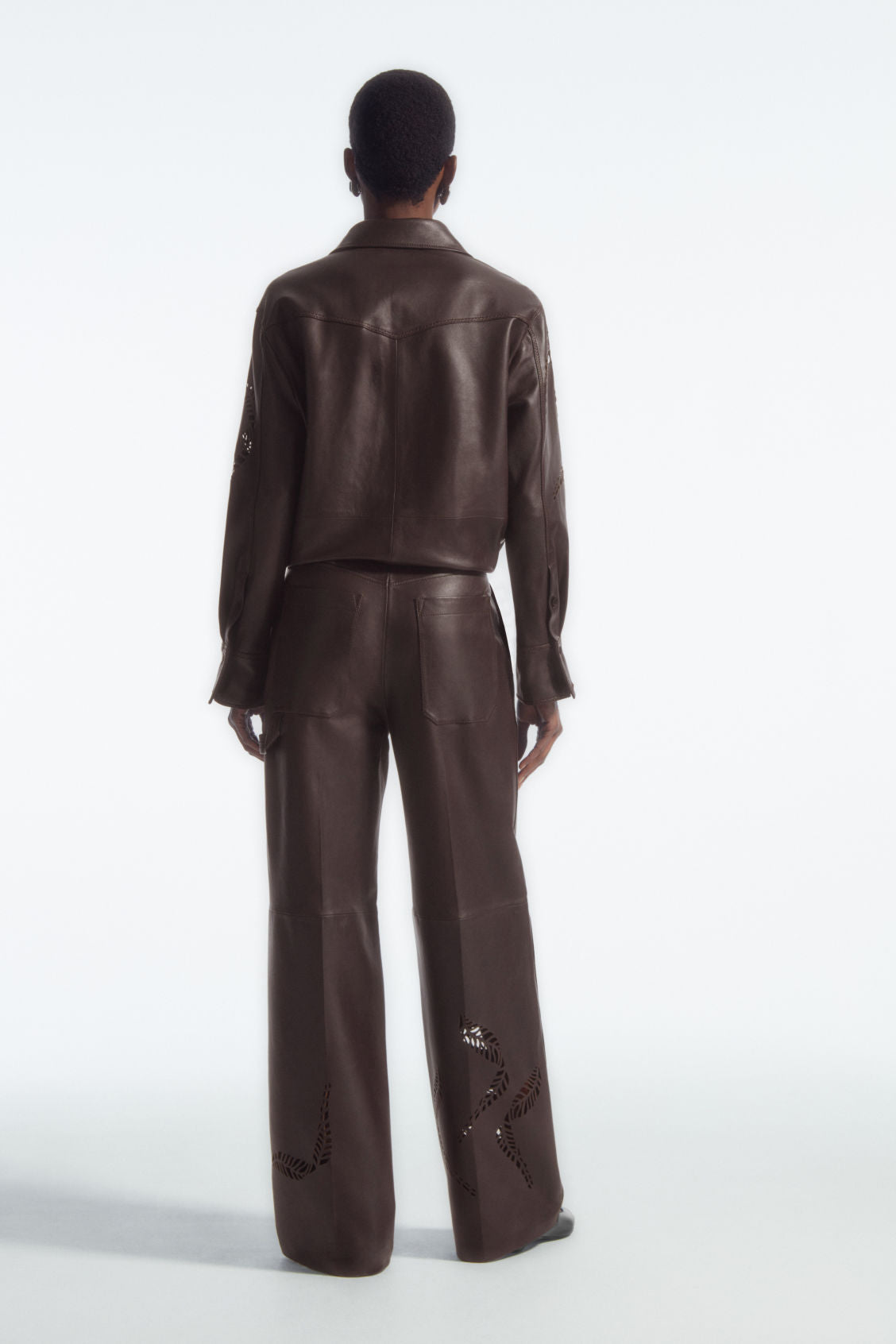Leather utility trousers