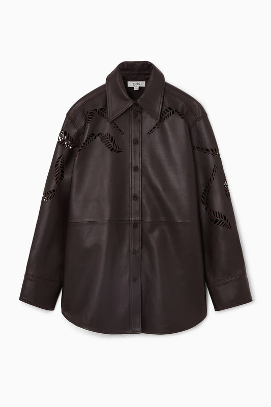 Broderie Anglaise leather western shirt