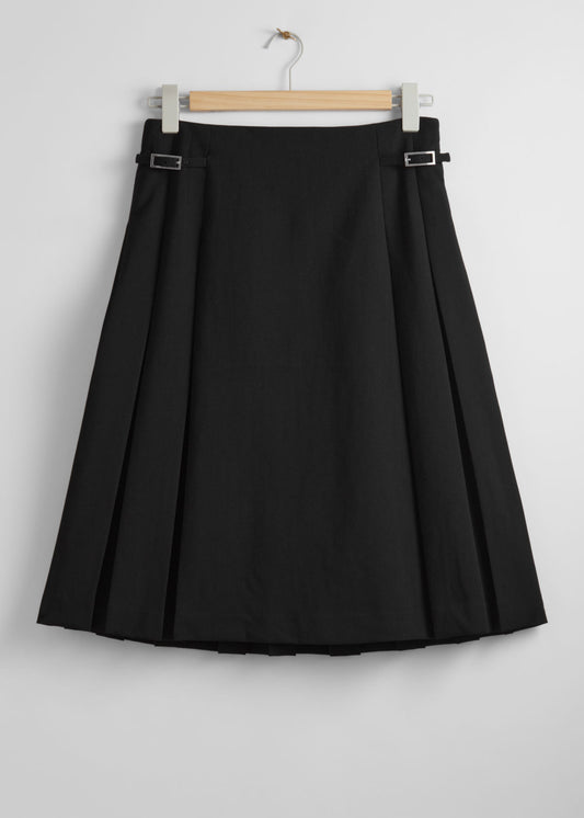 Pleated midi skirt