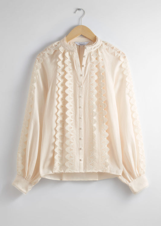 Scalloped lace blouse