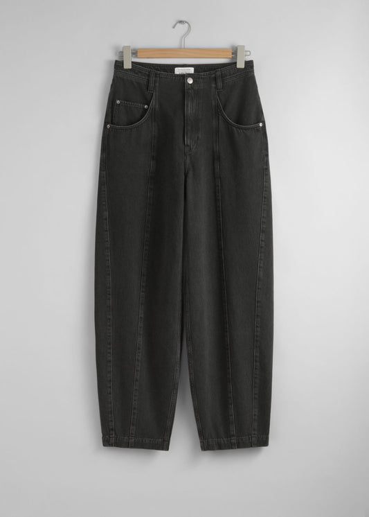 High-waist barrel-leg jeans
