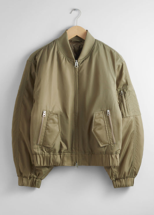 Boxy zip-up bomber jacket