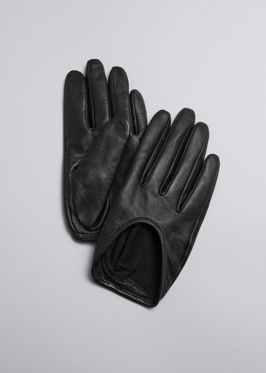 Short leather gloves