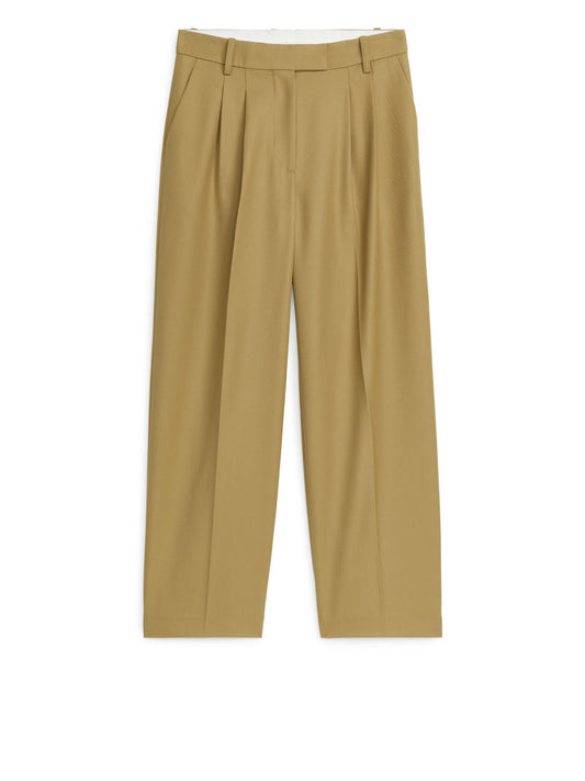 Wide twill trousers