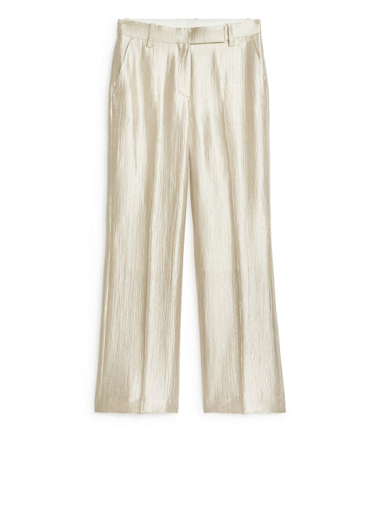 Crinkle satin trousers