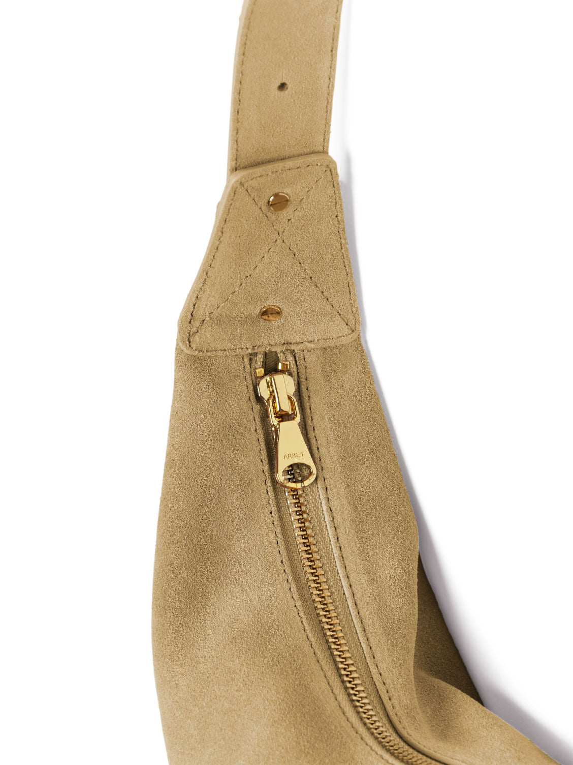 Curved suede bag