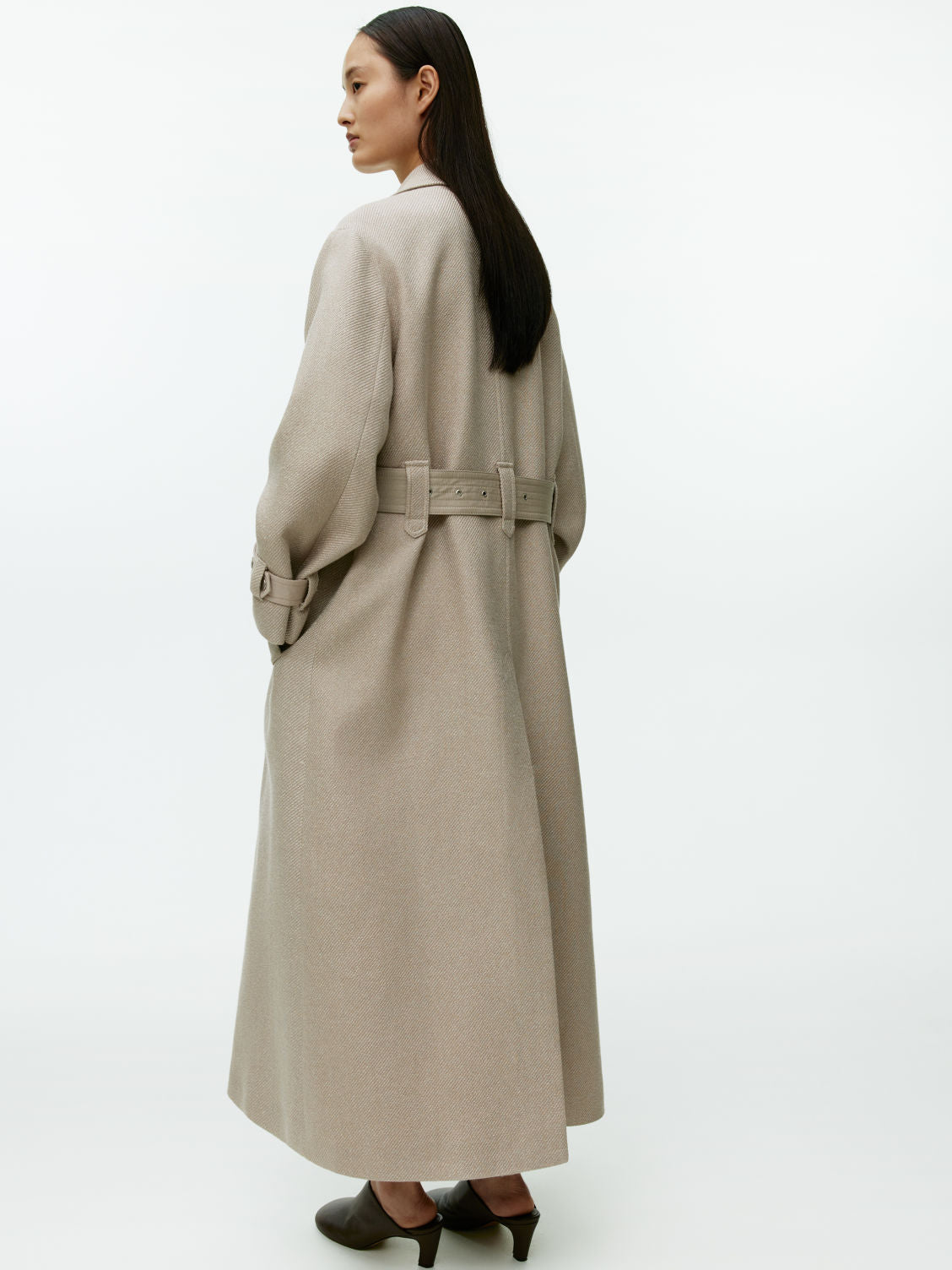 Belted twill coat