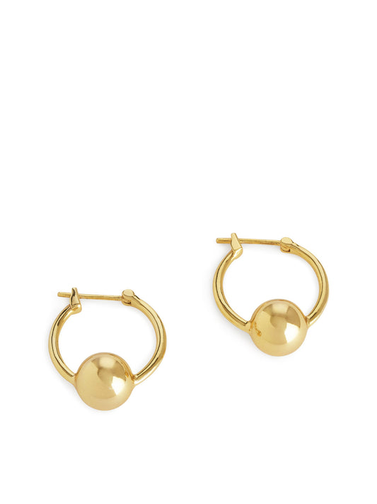 Gold-plated sphere hoop earrings