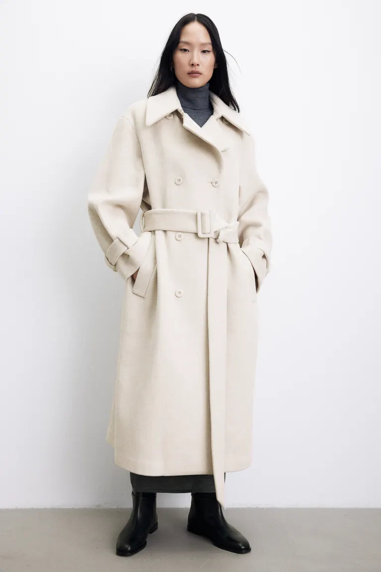 Wool-blend trench coat