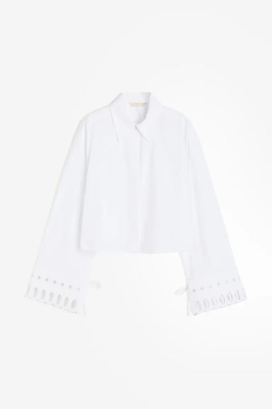 Broderie anglaise-detail shirt