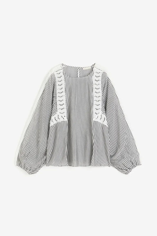 Broderie-anglaise-trimmed blouse