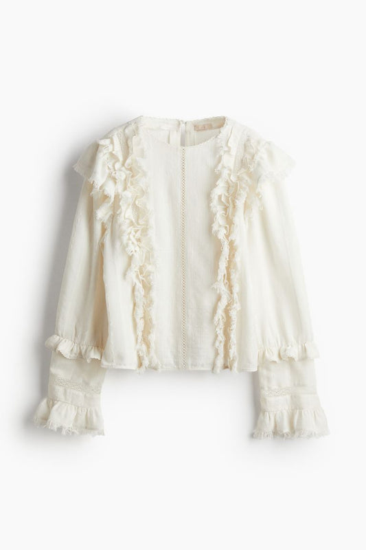 Frill-trimmed blouse