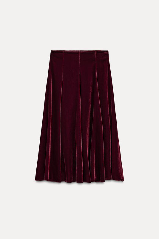 ZW Collection velvet godet skirt