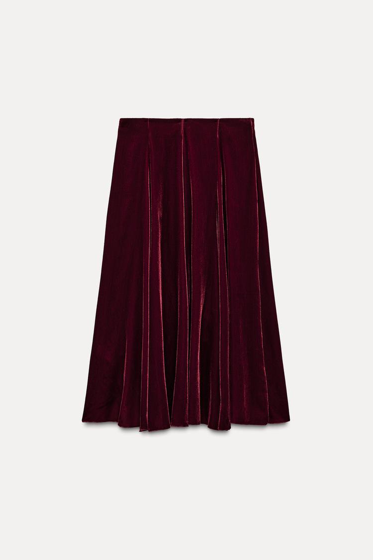 ZW Collection velvet godet skirt