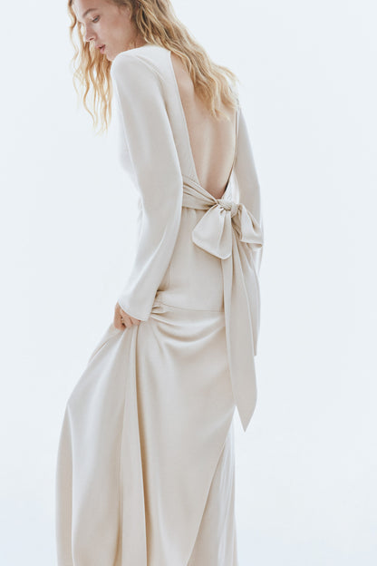 Open-back tie-detail dress