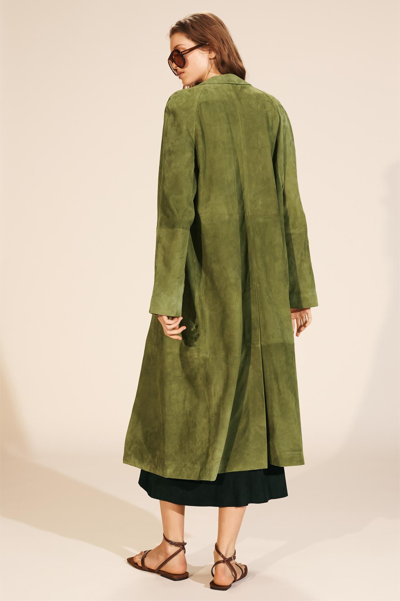 100% Suede Leather Long Coat - Limited Edition