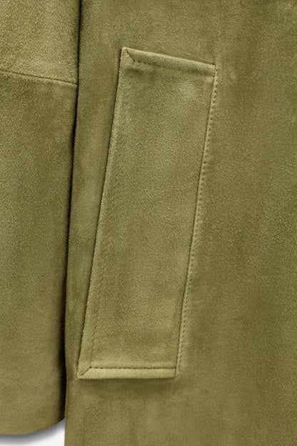 100% Suede Leather Long Coat - Limited Edition