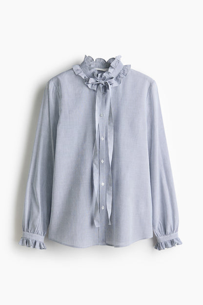 Frill-trimmed blouse