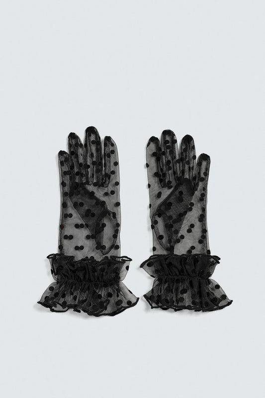 Semi-Sheer Polka Dot Gloves Harry Lambert for Zara x Disney