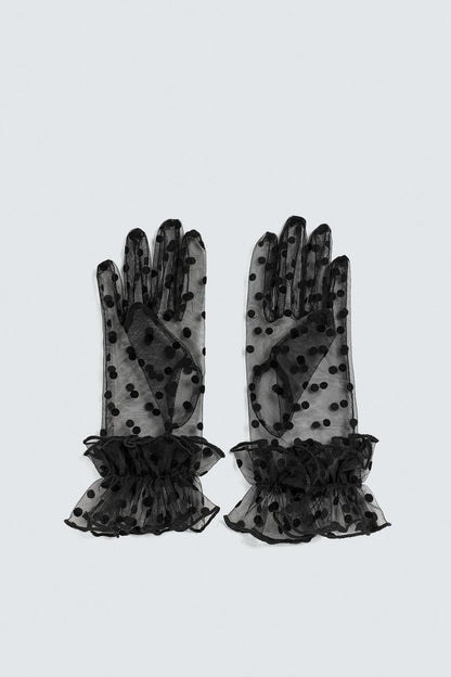 Semi-Sheer Polka Dot Gloves Harry Lambert for Zara x Disney