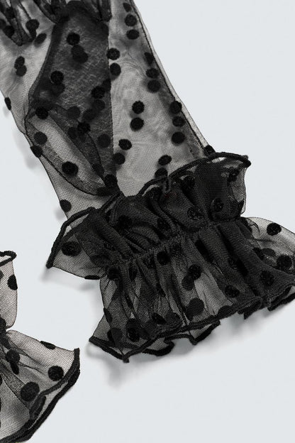 Semi-Sheer Polka Dot Gloves Harry Lambert for Zara x Disney