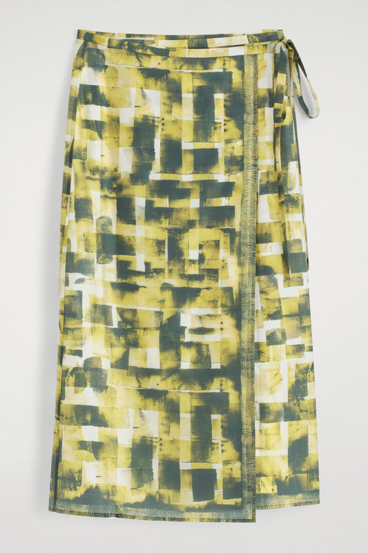Printed Midi Wrap Skirt