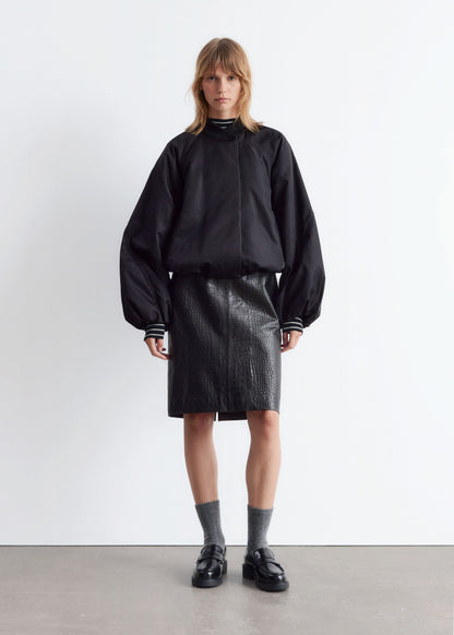 Voluminous-Sleeve Bomber Jacket