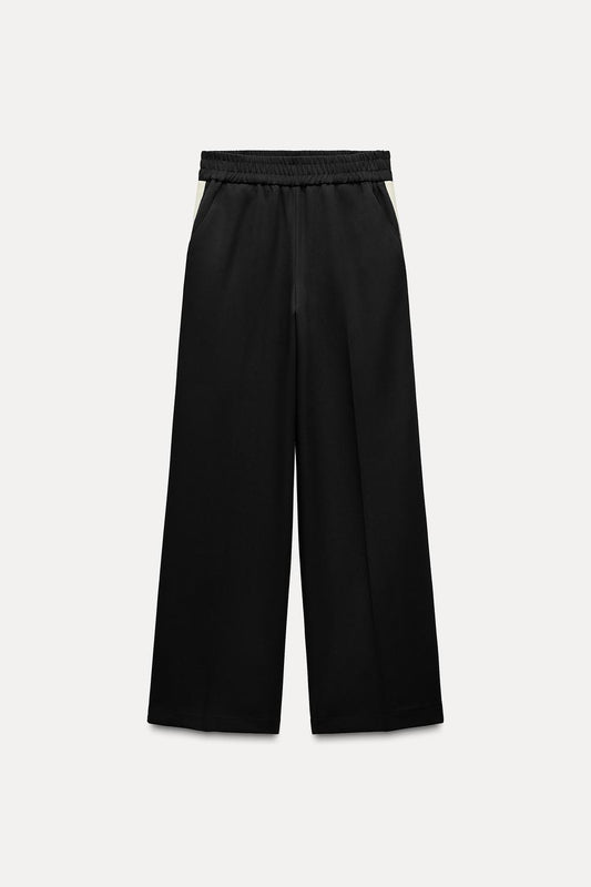 Wide-Leg Trousers with Side Stripes